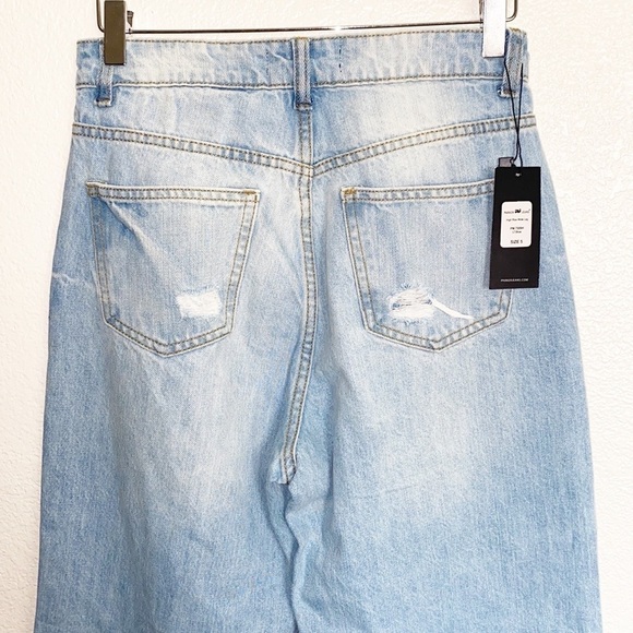 Parker Jeans Light Wash Distressed 100% Algodon High Rise Wide Leg Jeans - Picture 11 of 12